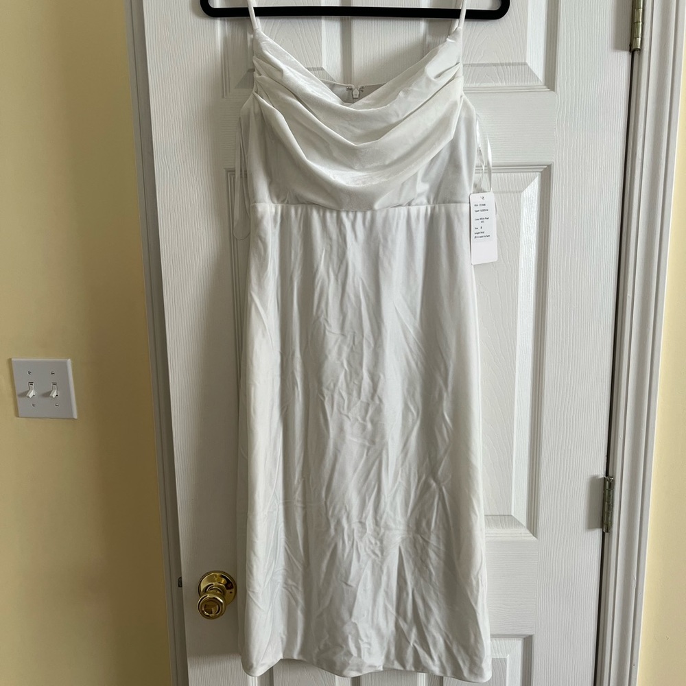 Revelry Velvet Skye Midi in White Pearl